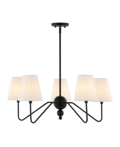 Skylar 32" 5-Light Classic Minimalist Iron Inverted Gourd LED Chandelier, Black