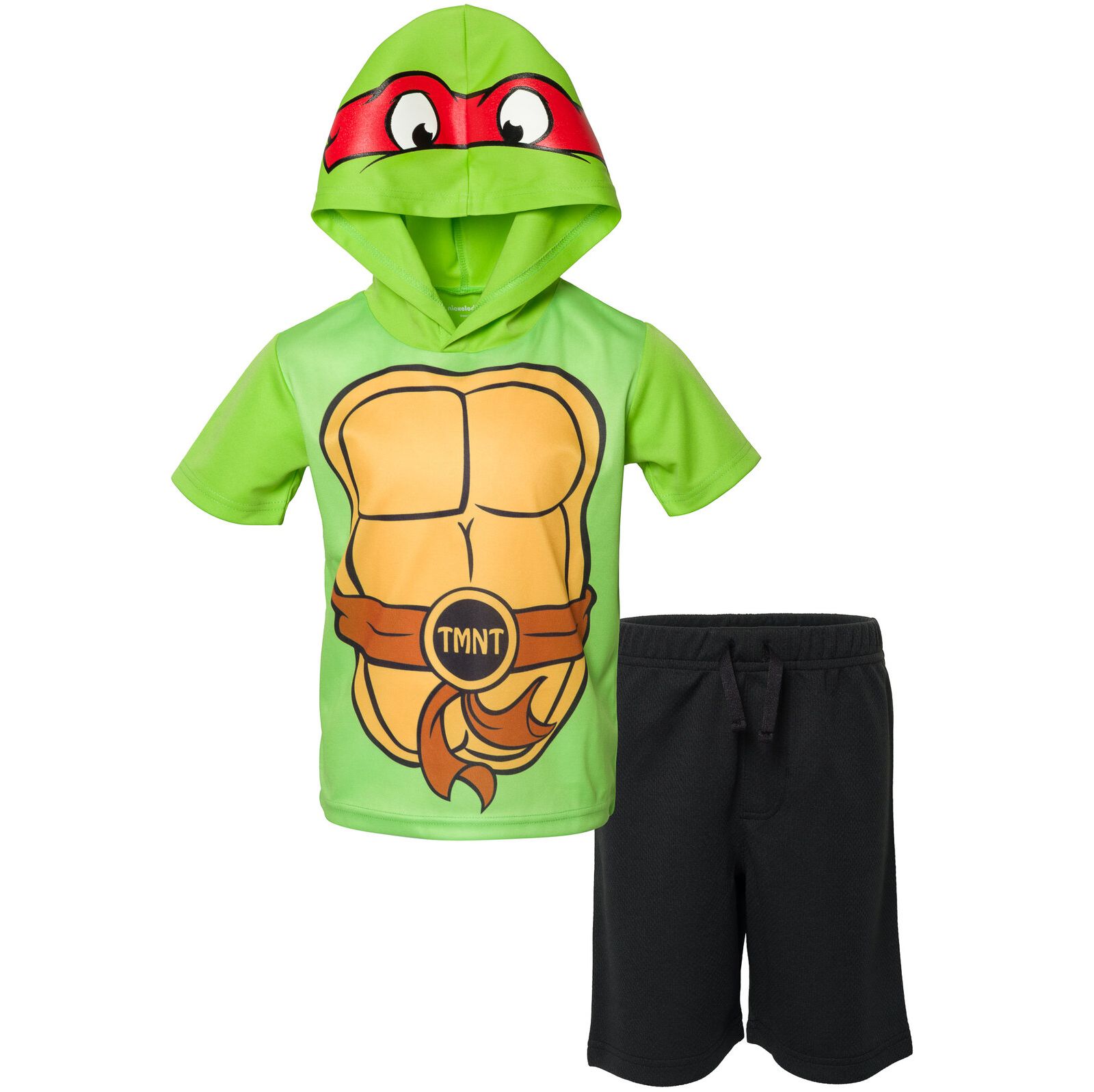 Teenage Mutant Ninja Turtles Little Boys Raphael Mesh Athletic Pullover T-Shirt Shorts Outfit Set