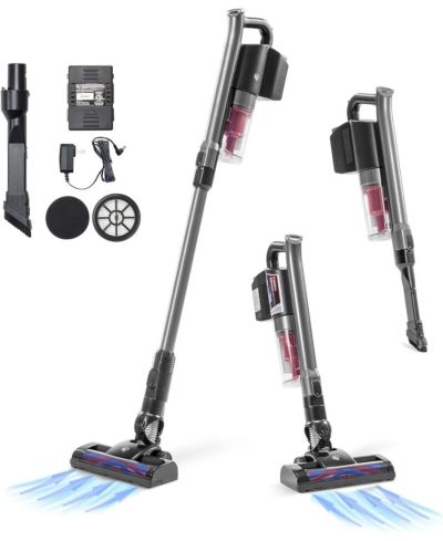 Беспроводной ручной пылесос IRIS USA Power Brush для ковров и твердых полов, 4-в-1, 9000Pa, LED индикатор, 60K RPM, 35 мин, для шерсти животных