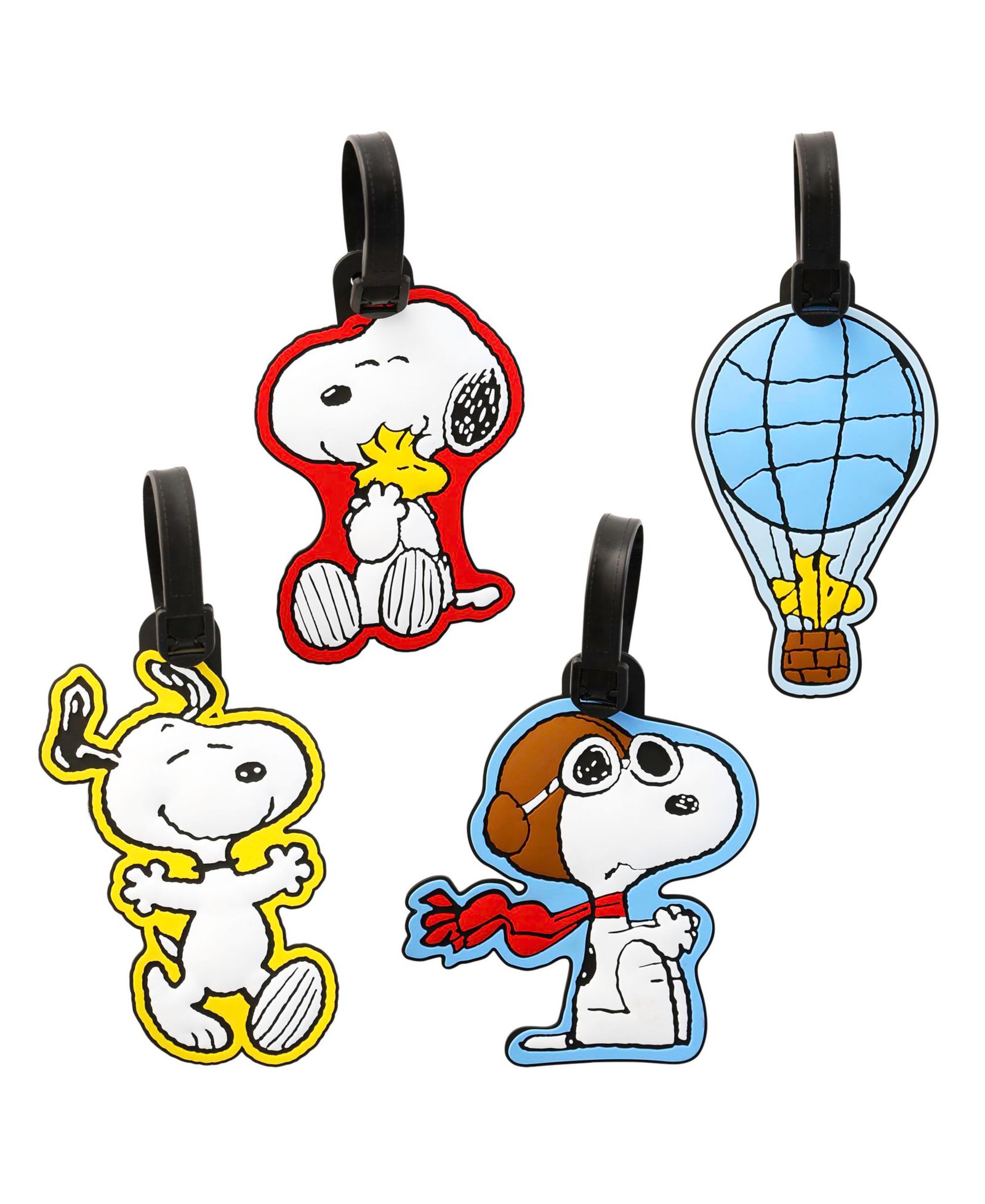 Брелок для багажа Snoopy and Woodstock, ПВХ-метки для путешествий, подарок, набор из 4 шт.