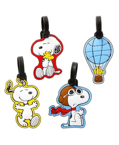 Snoopy and Woodstock Luggage Tag, PVC Travel Tags Gifts - Set of 4