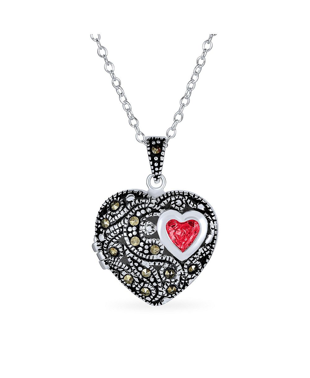 Ожерелье Bling Jewelry Keepsake Vintage Style с гранатом и марказитом
