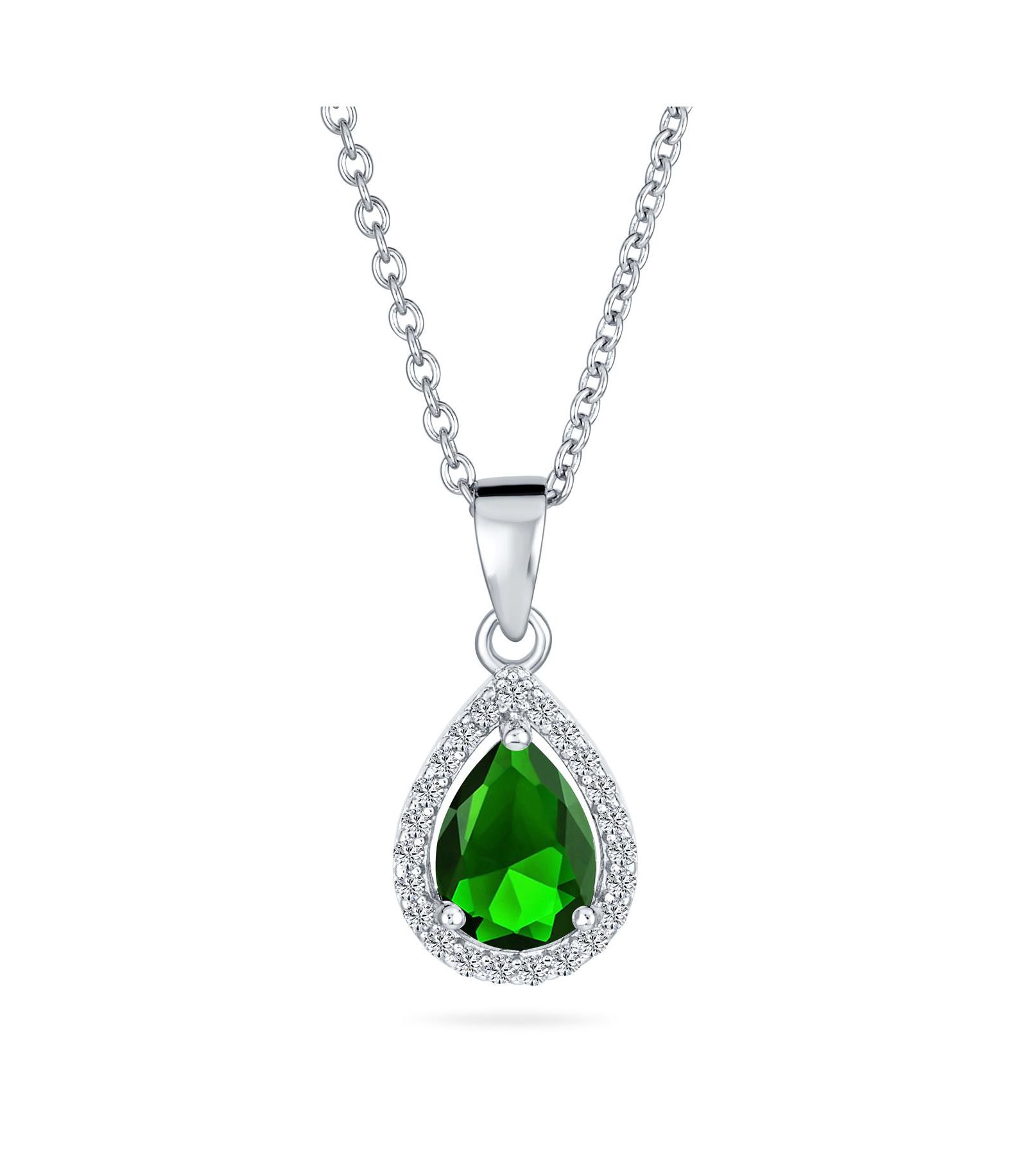 Bling Jewelry ожерелье с кулоном рубин CZ, 5CT, покрытие серебром