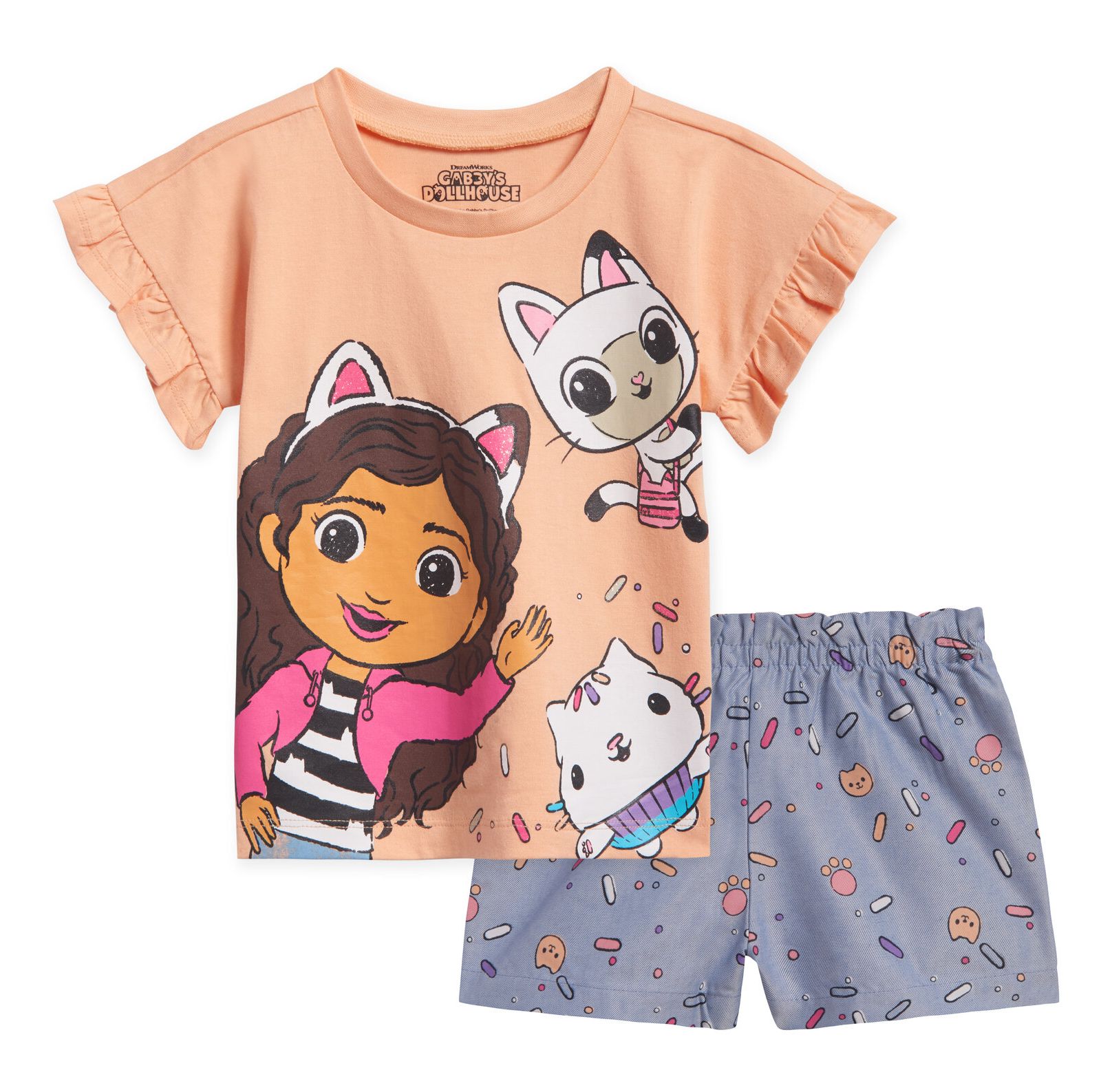 Комплект одежды Gabby's Dollhouse для девочек: футболка и шорты chambray