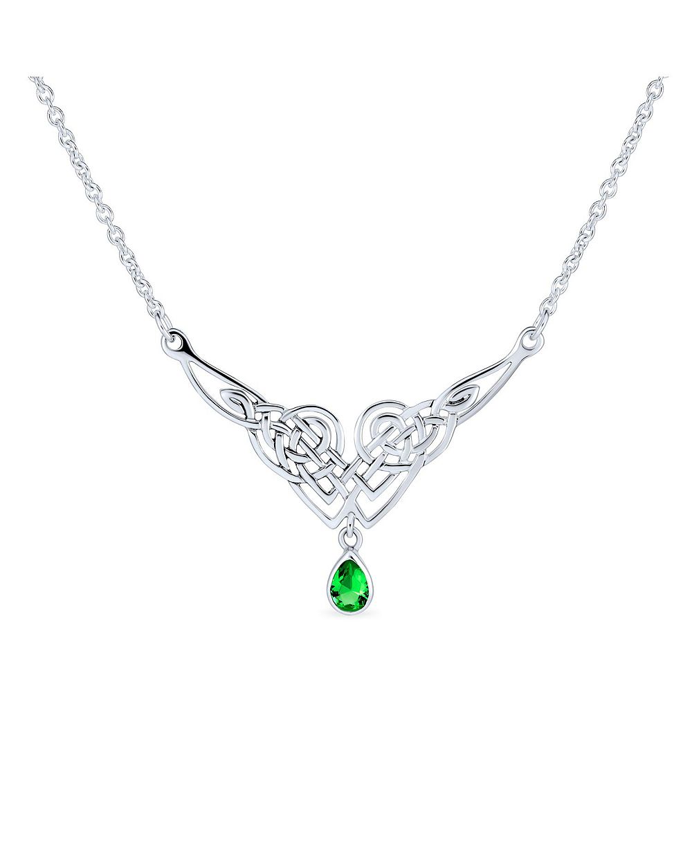 Bling Jewelry ожерелье Good Luck Trinity Irish Love Knot Triquetra Infinity Statement Celtic с кулоном V Collar из стерлингового серебра