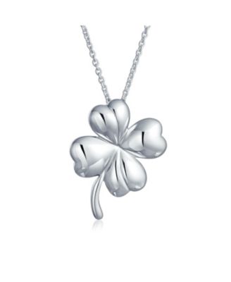 Bling Jewelry Good Luck Shamrock Clover Pendant Necklace Gold Plated .925 Sterling Silver
