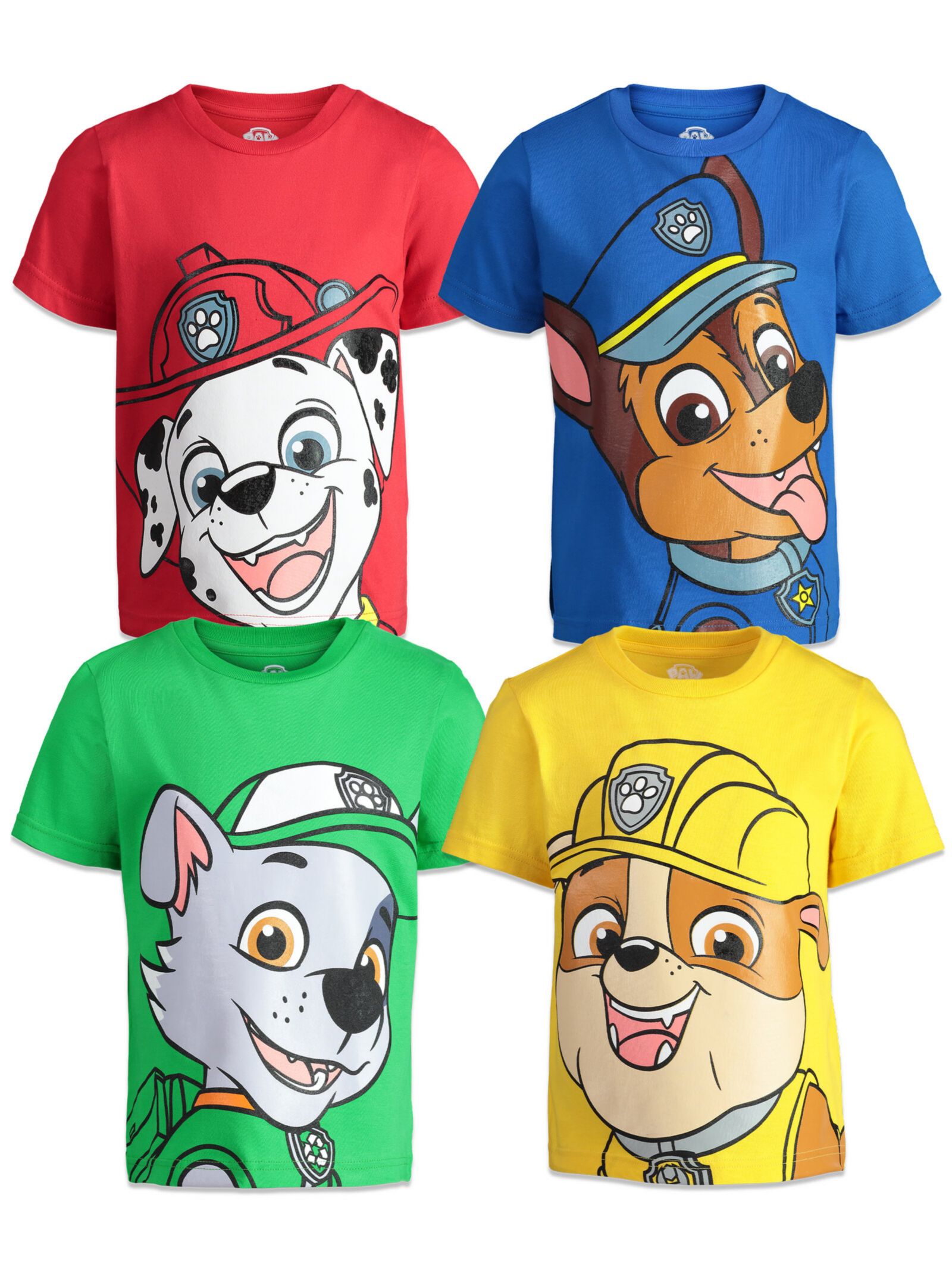 Детский набор футболок Paw Patrol Chase Marshall Rubble Rocky 4 Pack