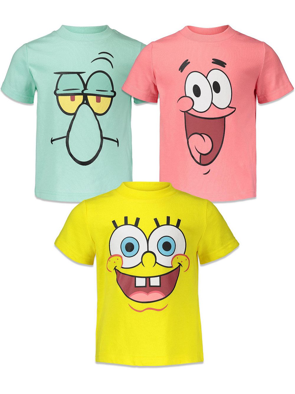 Набор из 3 футболок Nickelodeon SpongeBob SquarePants с Сквидвардом для малышей и детей старшего возраста