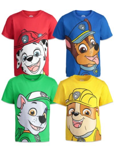 Paw Patrol детские графические футболки Chase Marshall Rubble Rocky, набор 4 шт