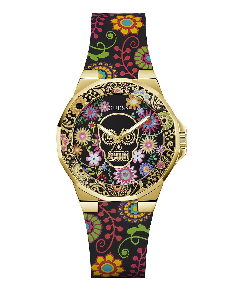GUESS Women's Analog Black Silicone Watch 38mm
