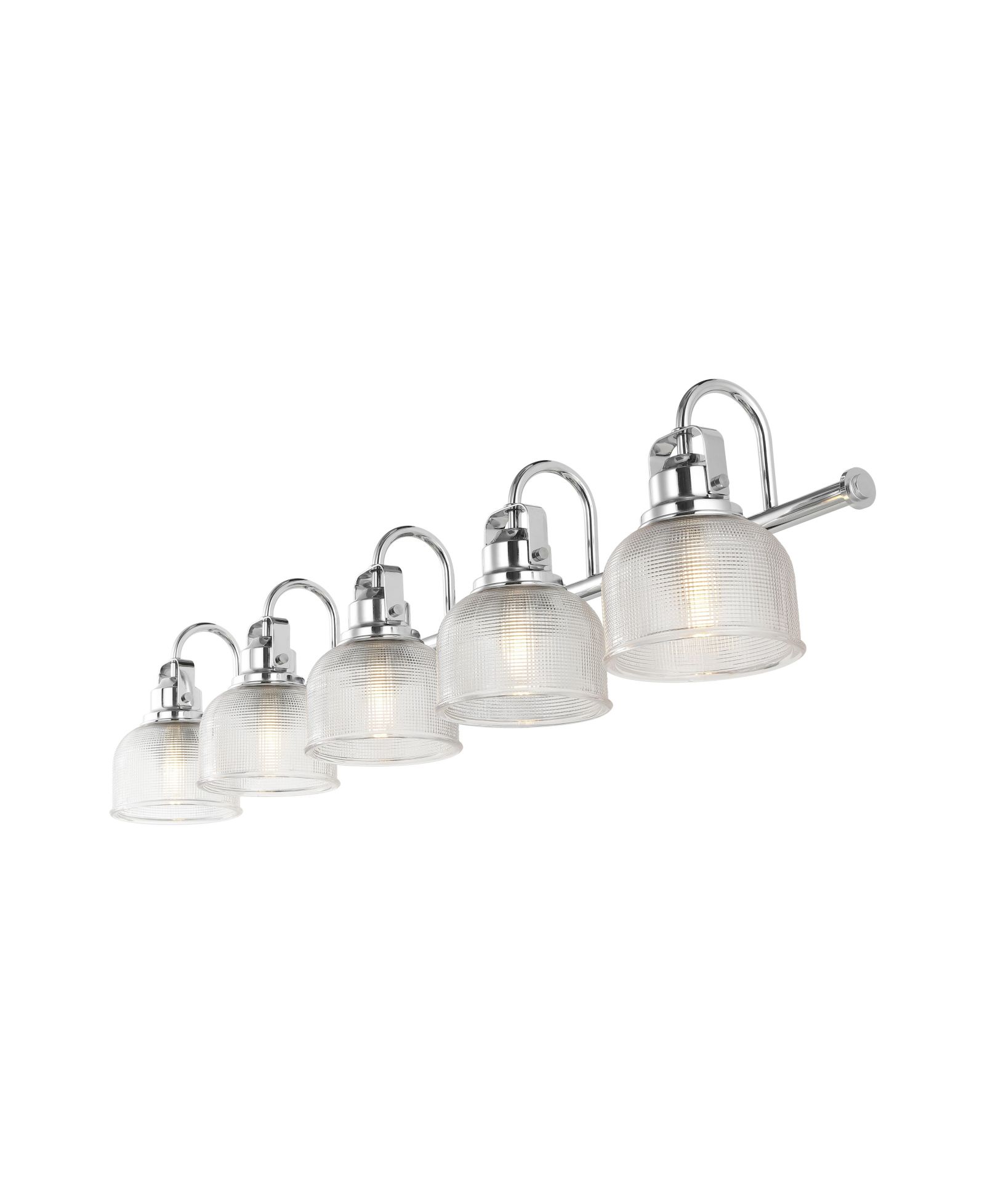 Virginia 42.75" 5-Light Metal/Glass LED Vanity Light, Chrome