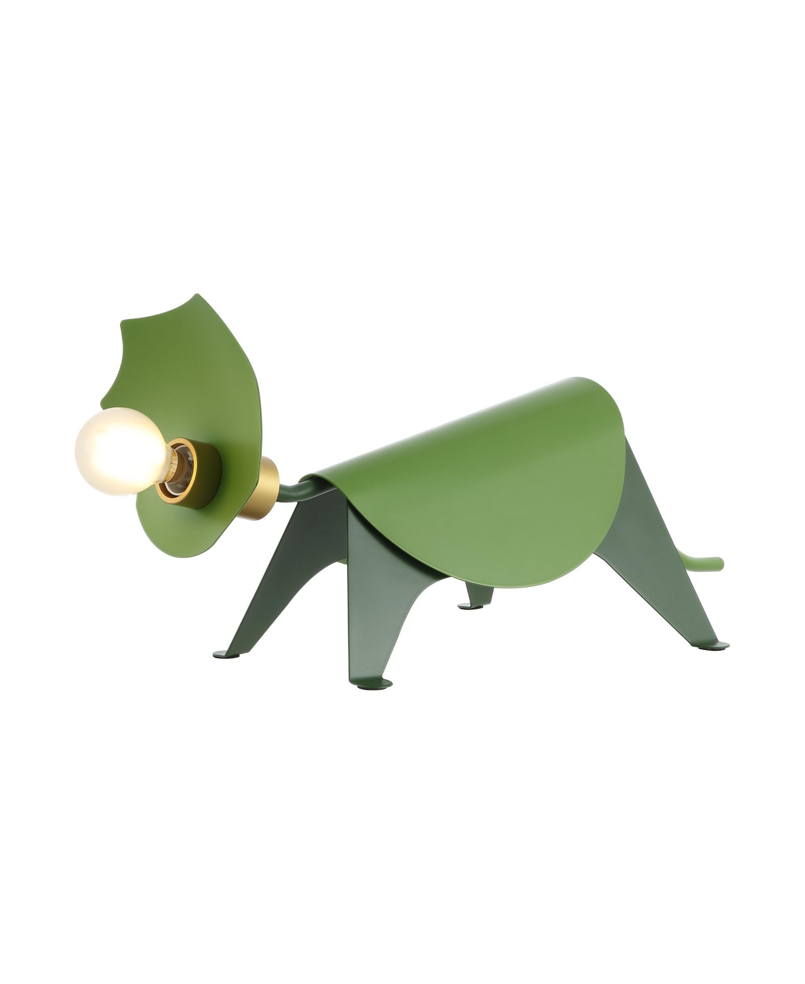 Gretchen 7.5" Modern Industrial Iron Triceratops LED Kids' Lamp, Green