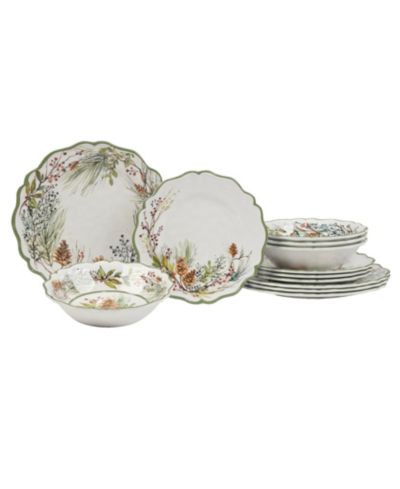 Набор столовой посуды Certified International Winters Forest Melamine, 12 шт