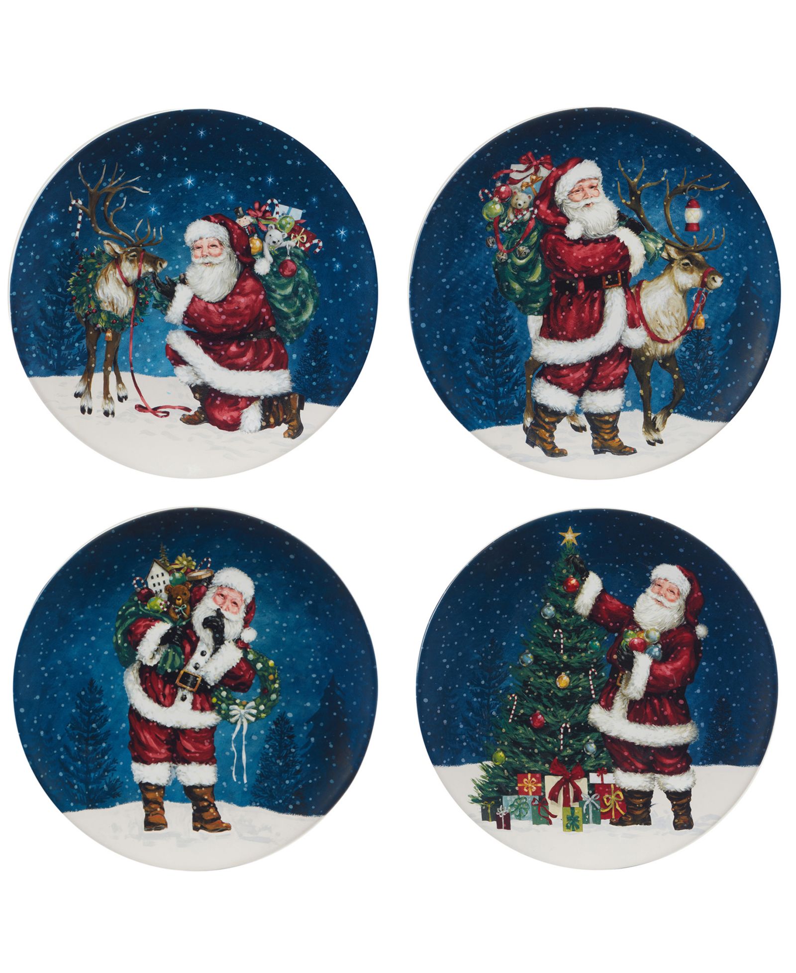 Набор обеденных тарелок Certified International Santa's Secret 4 шт.