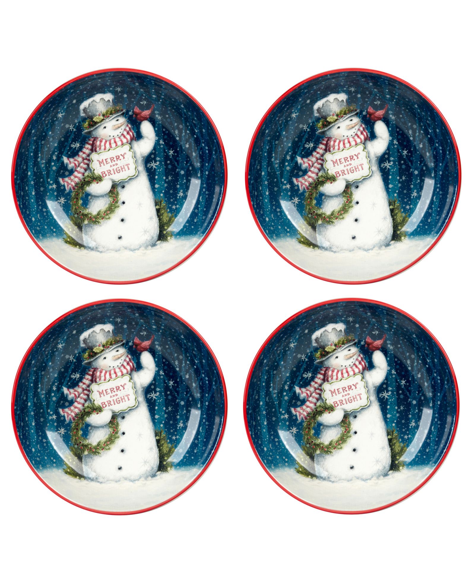 Набор тарелок для супа Certified International Snowman Greetings, 4 шт.