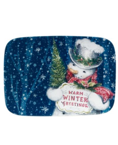 Десертная тарелка Certified International Snowman Greetings Rectangular Serving Platter