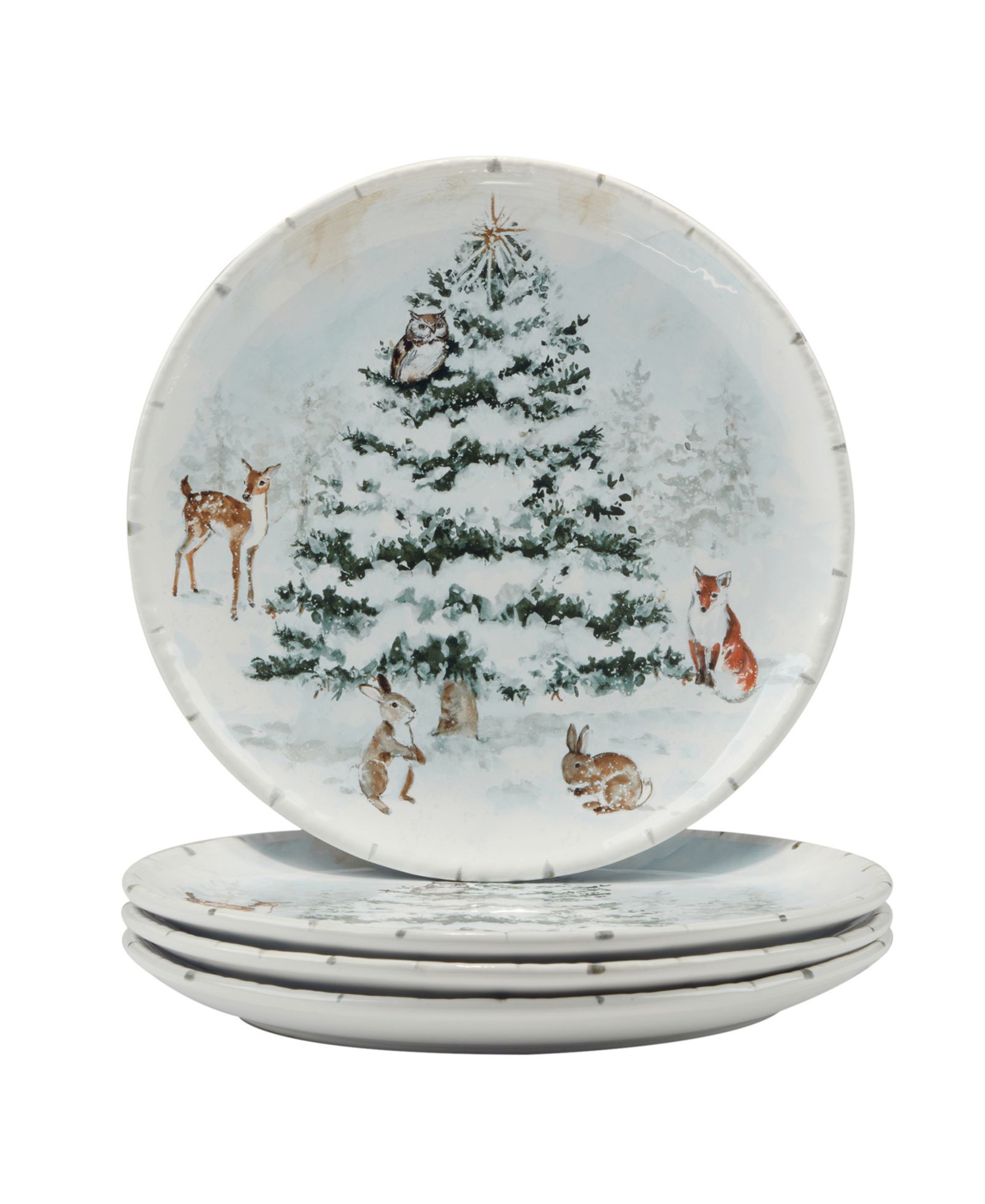 Certified International Winter's Frost Dinner Plates, Set of 4