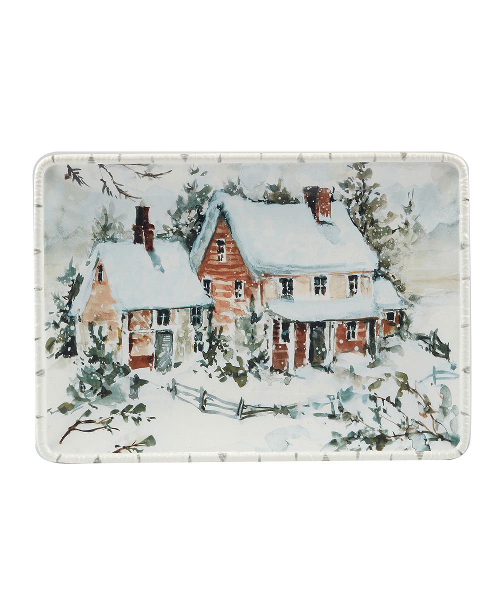 Прямоугольное блюдо Certified International Winter's Frost, среднее