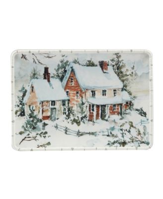 Прямоугольное блюдо Certified International Winter's Frost, среднее