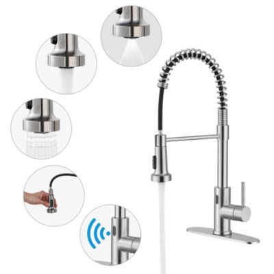 CASAINC 68.7 inches 1.8 GPM Pull Down Touchless Sensor Single Handle Kitchen Faucet with Accessories