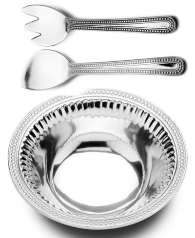 Wilton Armetale "Flutes and Pearls" Large Salad Set, 3 Piece