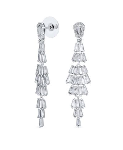 Серьги-хрусталики в стиле ар-деко с фианитами для невесты от Bling Jewelry