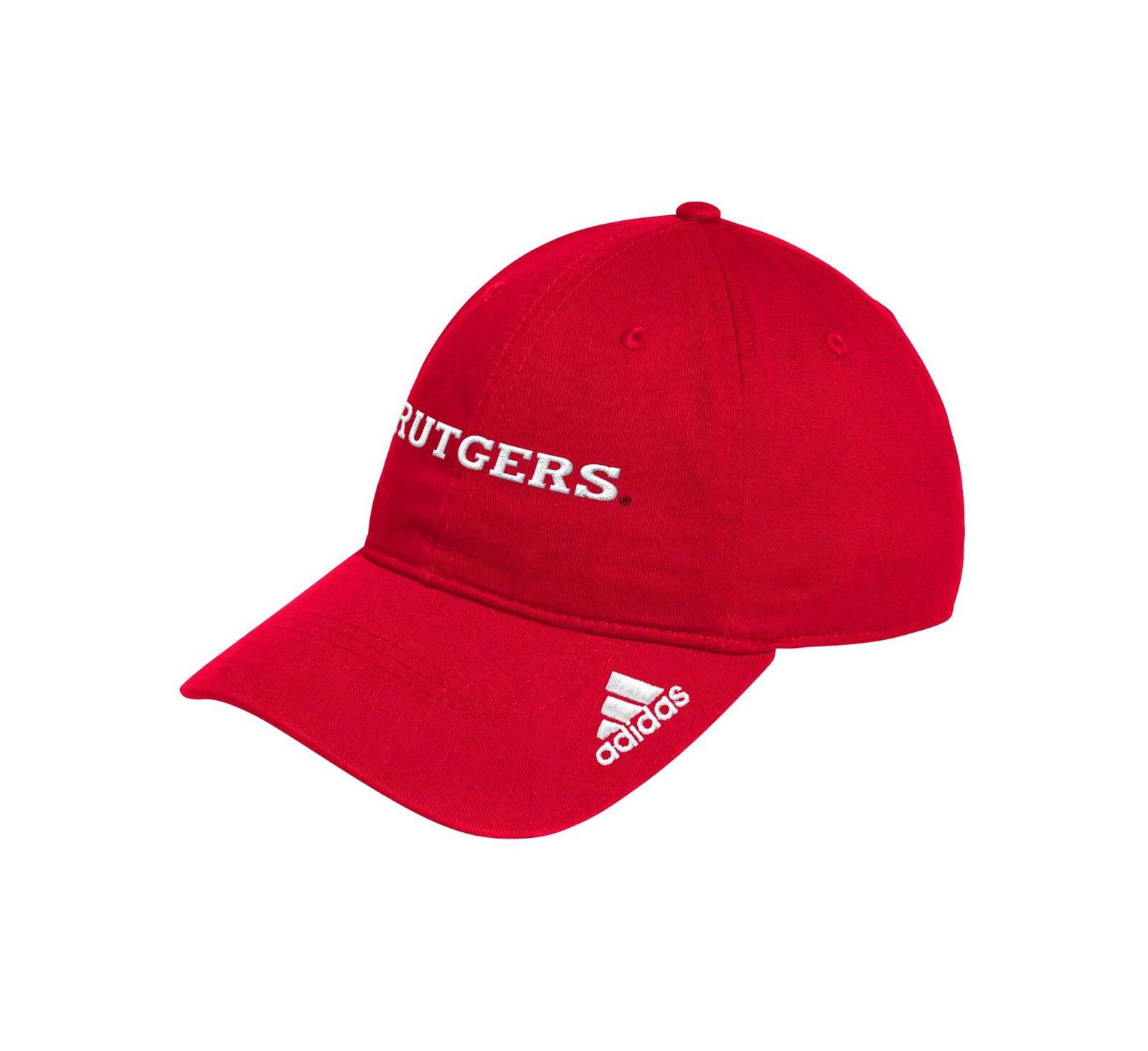 Мужская регулируемая кепка Adidas Scarlet Rutgers Scarlet Knights Locker Room Wordmark Slouch