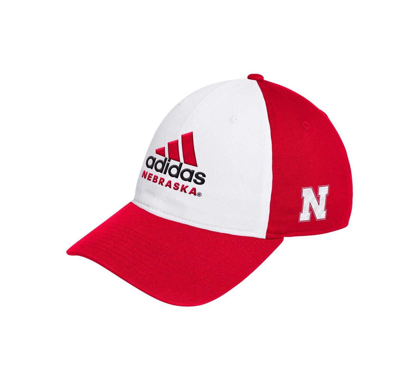 Adidas Men's White/Scarlet Nebraska Huskers Slouch Adjustable Hat