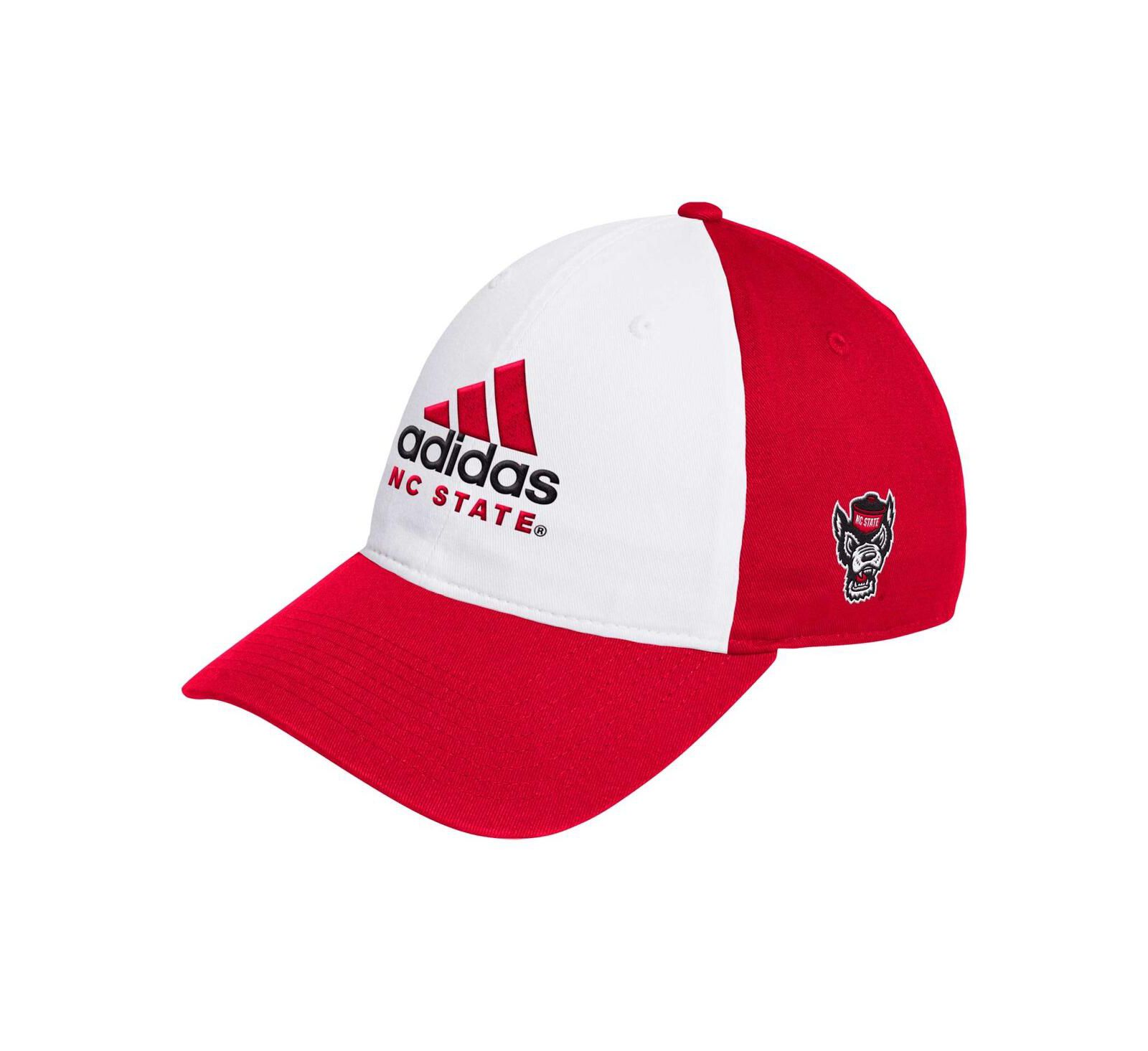 Мужская кепка Adidas White/Red NC State Wolfpack Slouch Adjustable