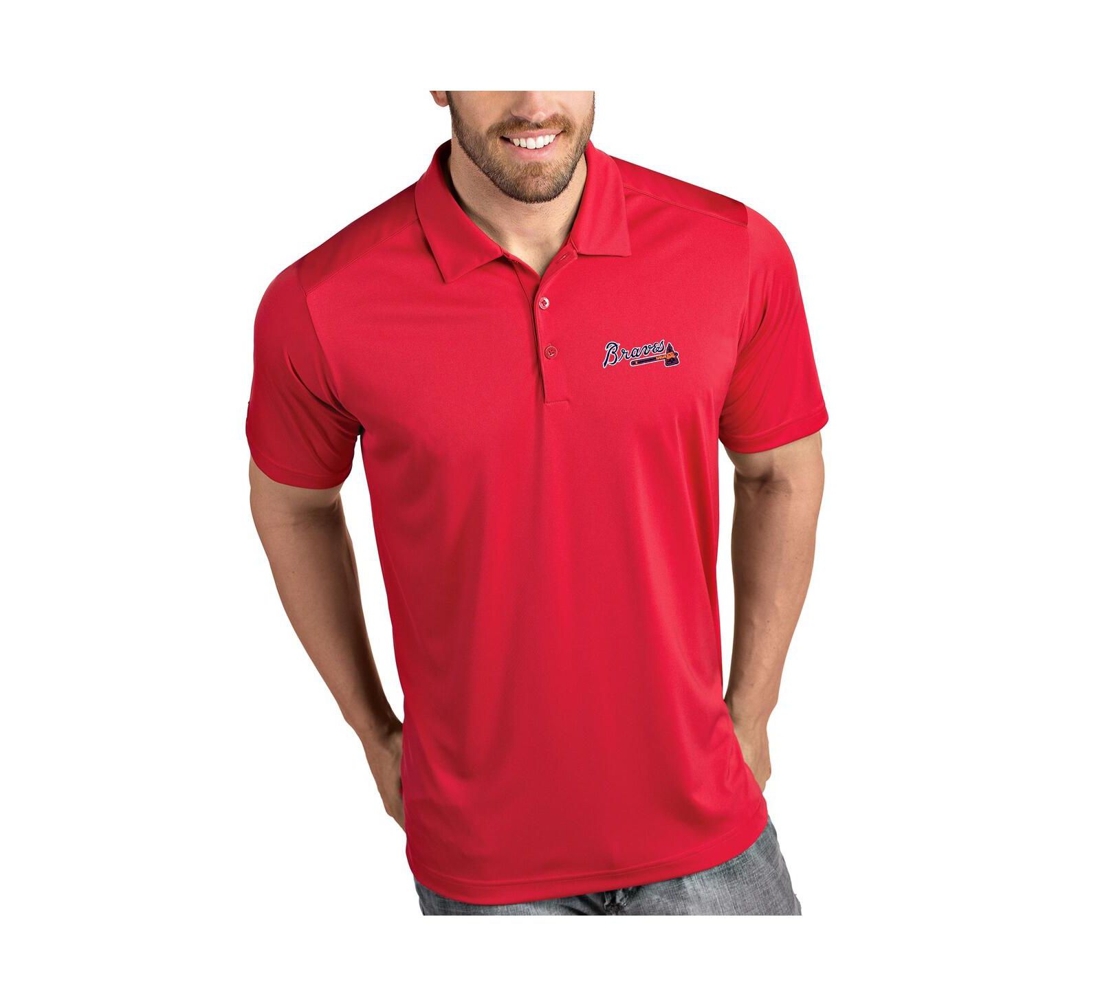 Antigua Men's Red Atlanta Braves Tribute Polo