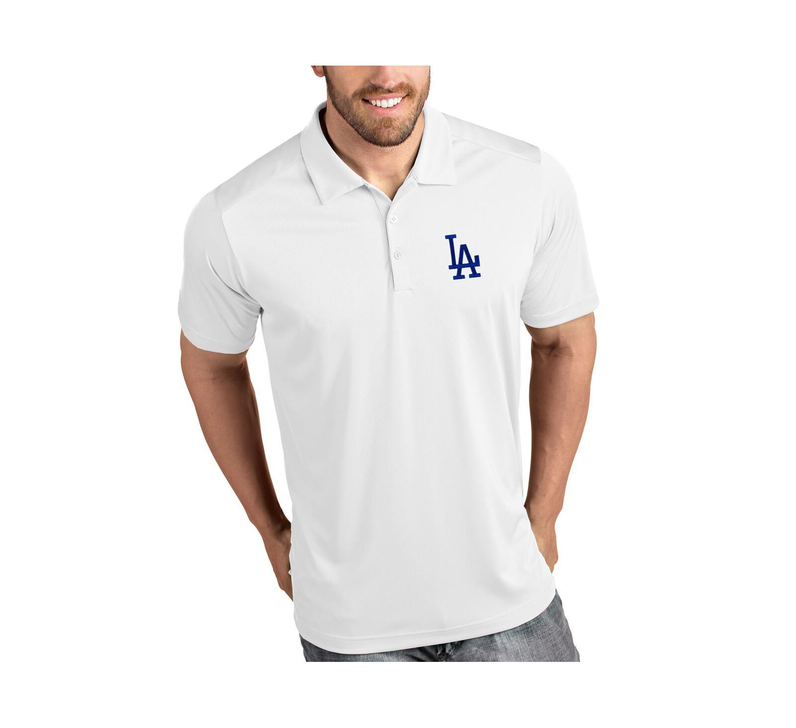 Antigua Men's White Los Angeles Dodgers Tribute Polo