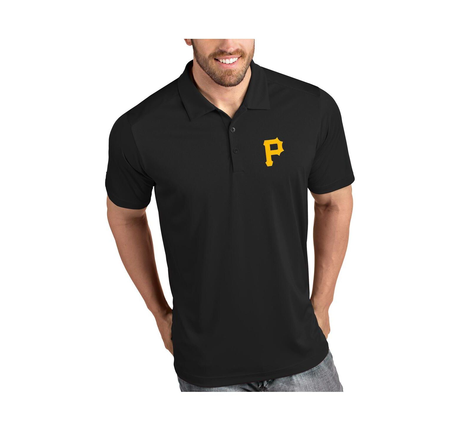 Antigua Men's Black Pittsburgh Pirates Tribute Polo