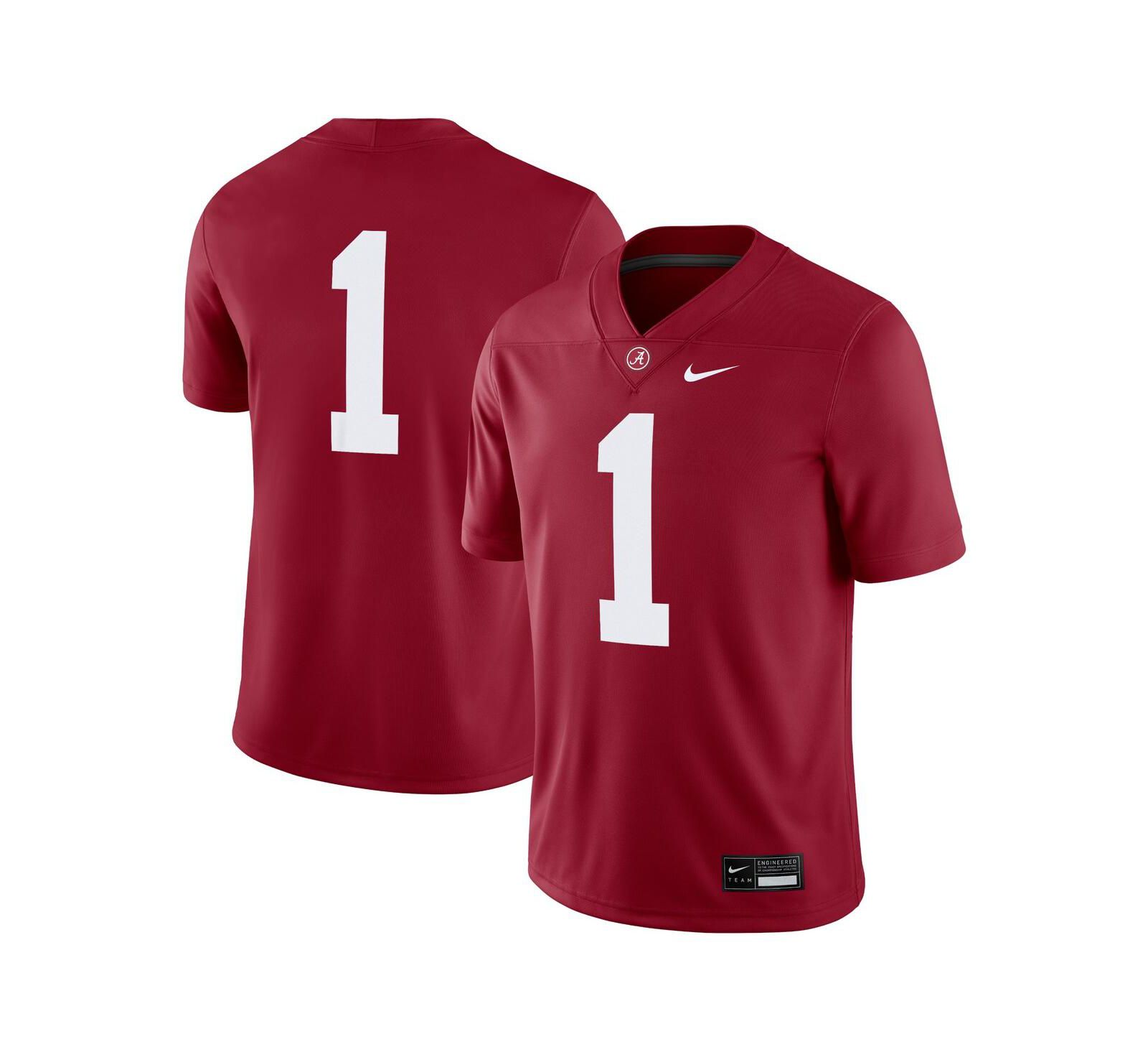 Nike Men's 1 Crimson Alabama Crimson Tide Game Jersey
