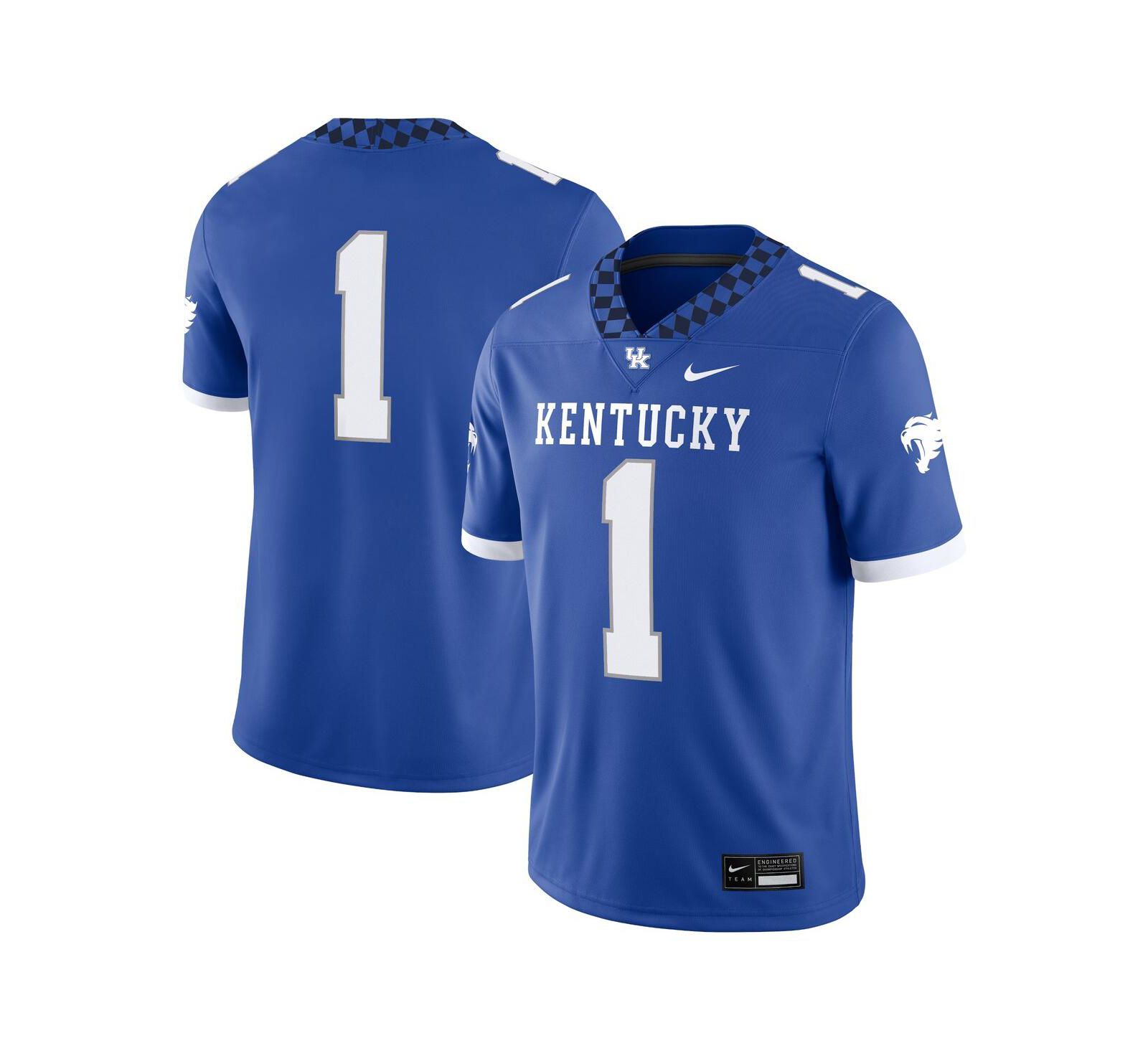 Мужская игровая джерси Nike #1 Royal Kentucky Wildcats