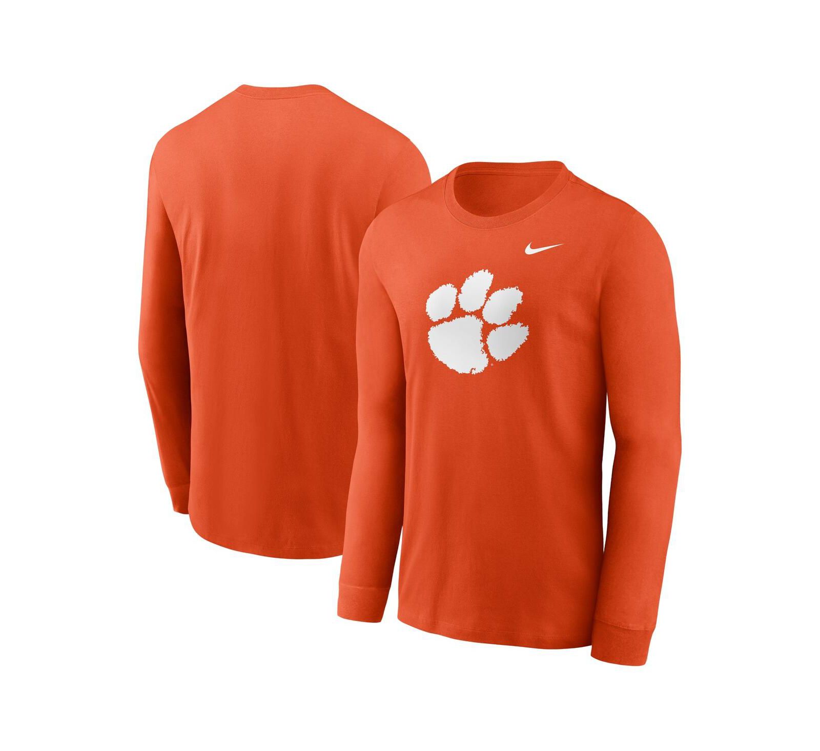 Nike Men's Orange Clemson Tigers Primary Logo Long Sleeve T-Shirt