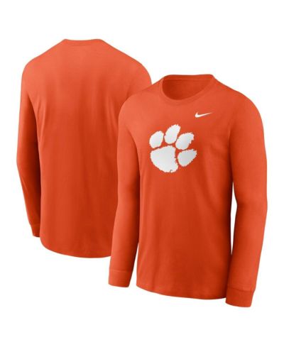 Nike Мужская футболка с длинным рукавом Clemson Tigers, оранжевая