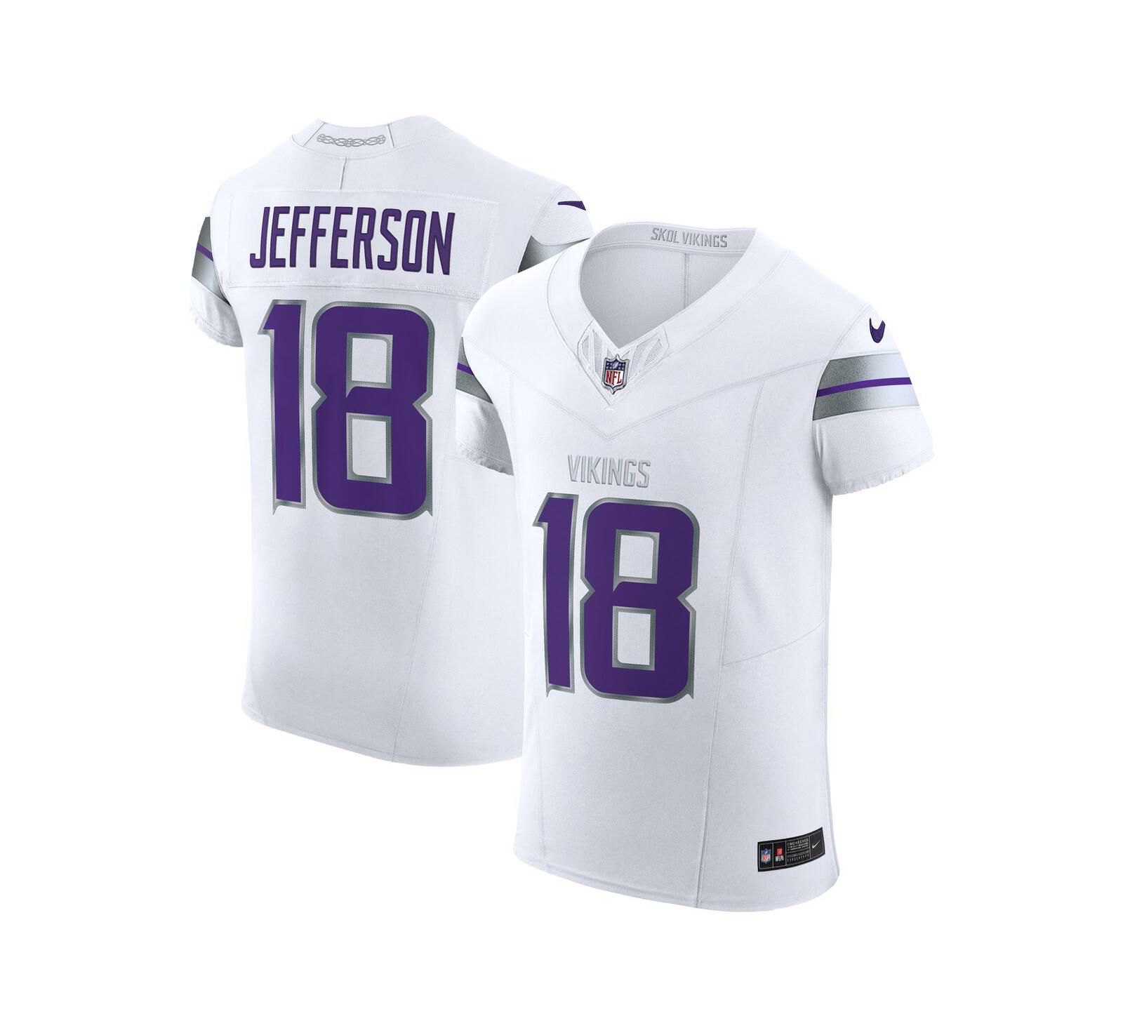 Nike Men's Justin Jefferson White Minnesota Vikings Alternate Vapor F.U.S.E. Elite Player Jersey