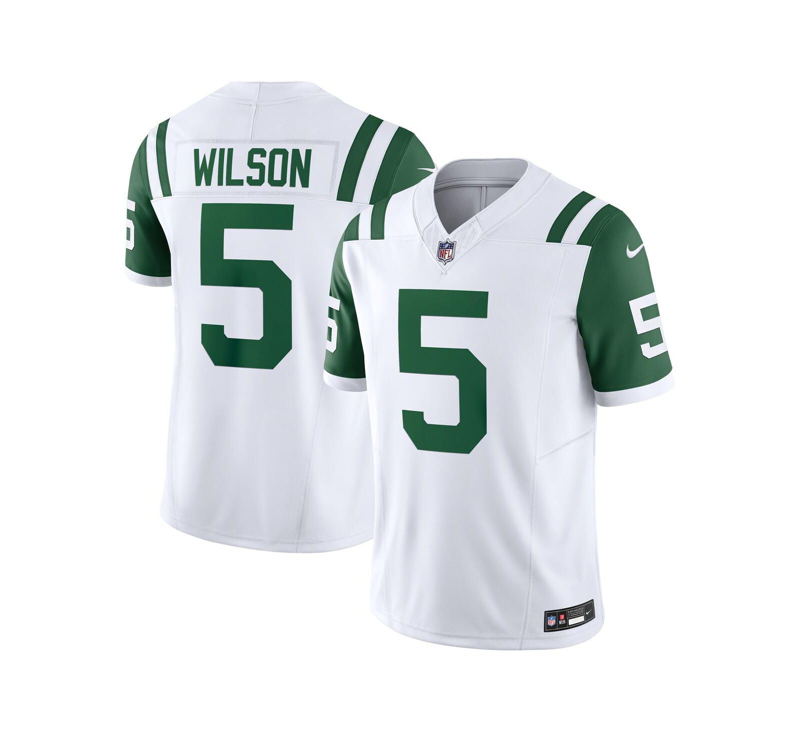 Nike Men's Garrett Wilson White New York Jets Classic Alternate Vapor F.U.S.E. Limited Jersey