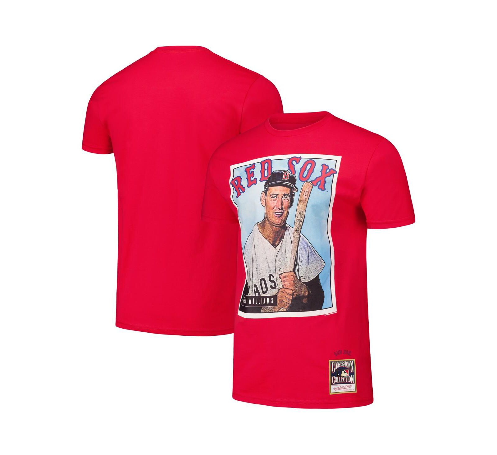 Mitchell & Ness Men's Ted Williams Red Boston Red Sox Cooperstown Collection Collectors Connection T-Shirt