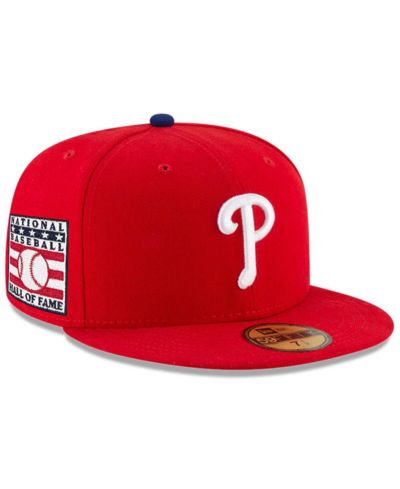 Мужская кепка New Era Red Philadelphia Phillies National Baseball Hall of Fame 59FIFTY Fitted