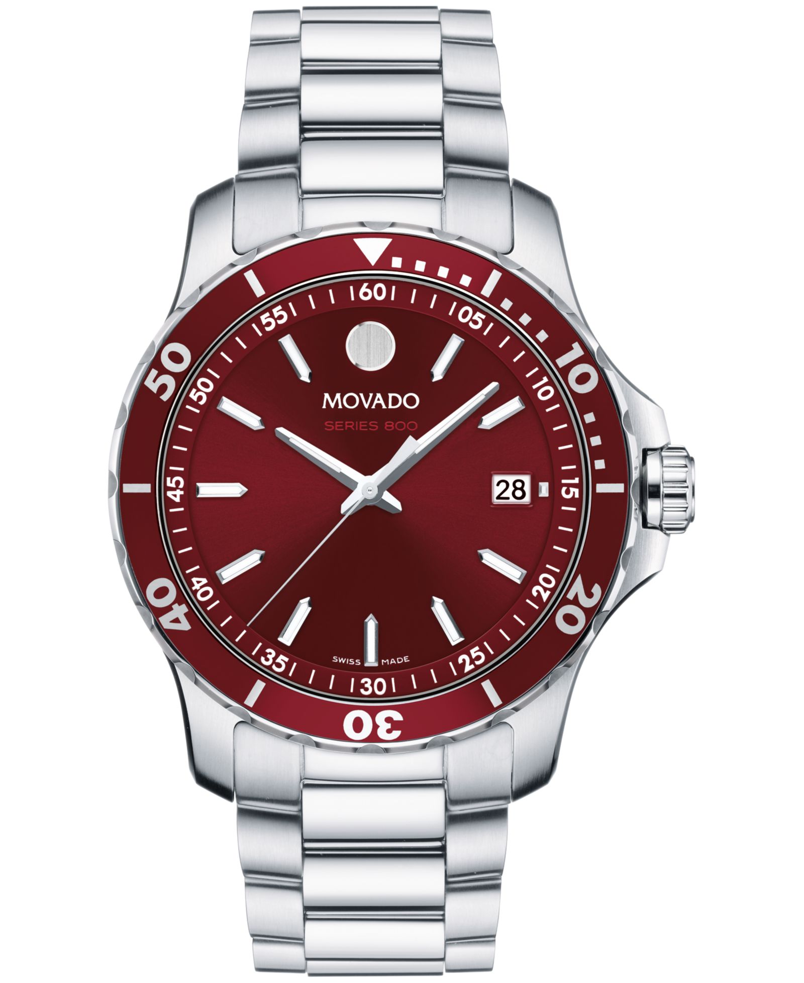 Movado Men's Series 800 Swiss Quartz Stainless Steel Watch 40mm