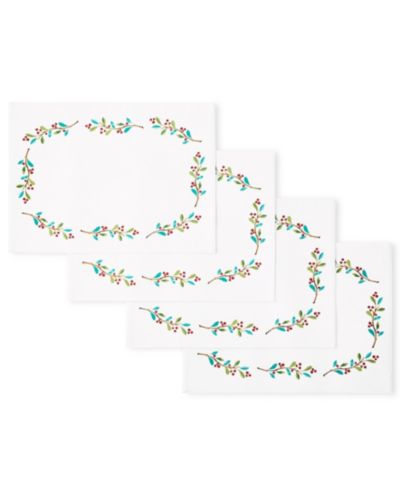 Fiesta Holly Sprig декоративные салшетки для сервировки, набор из 4 шт