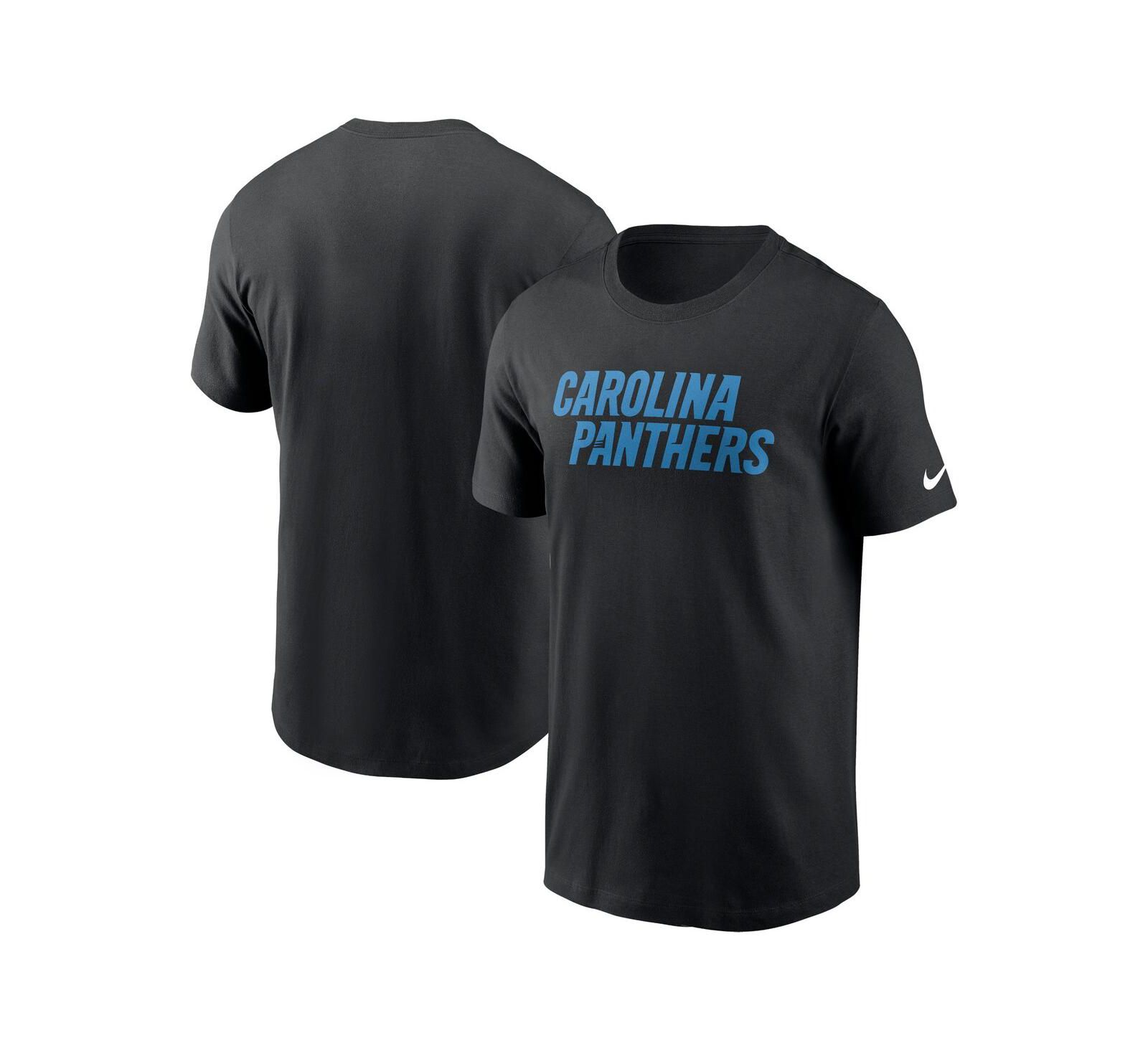 Мужская футболка Nike Black Carolina Panthers Primetime Wordmark Essential
