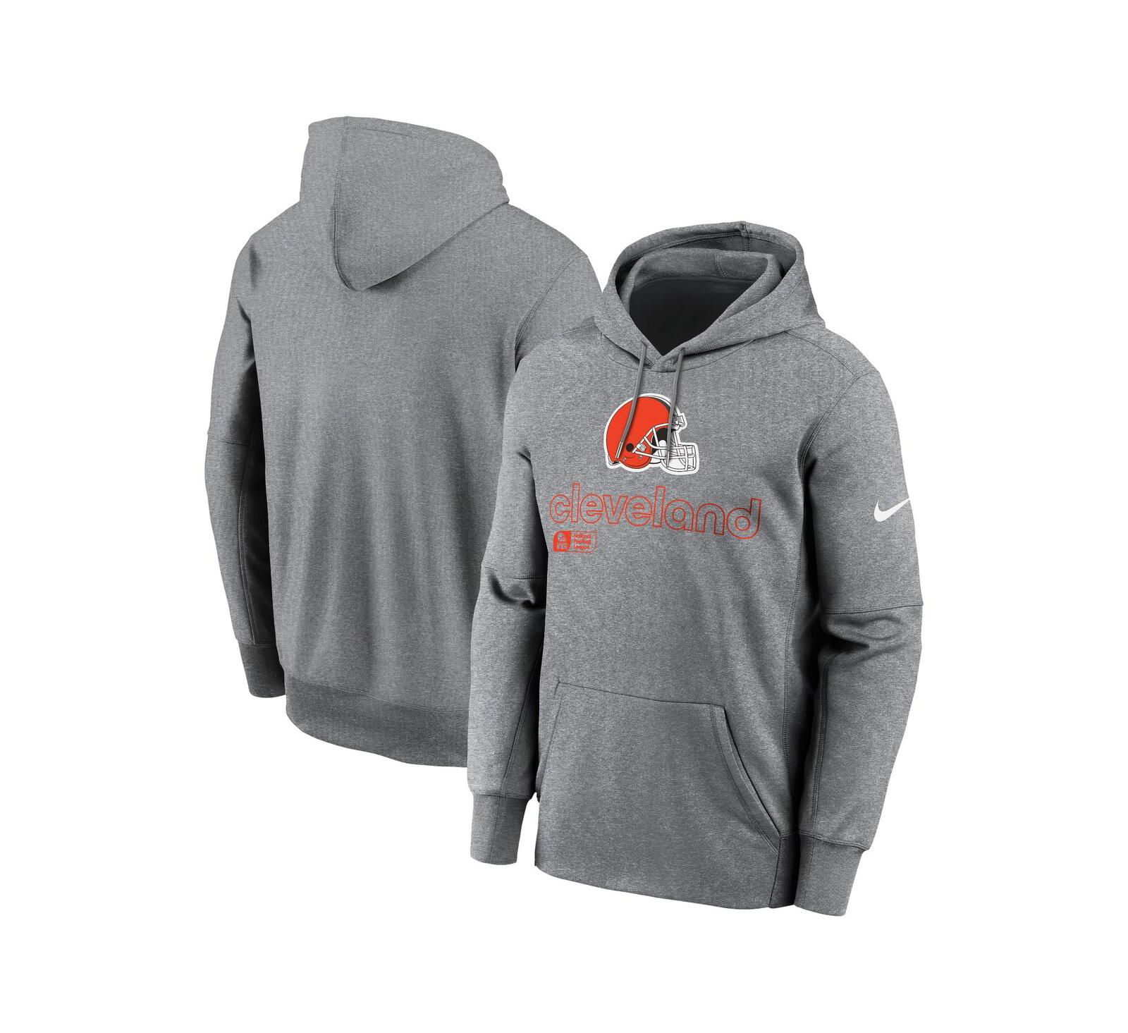 Nike Men's Heather Gray Cleveland Browns Performance Pullover Hoodie