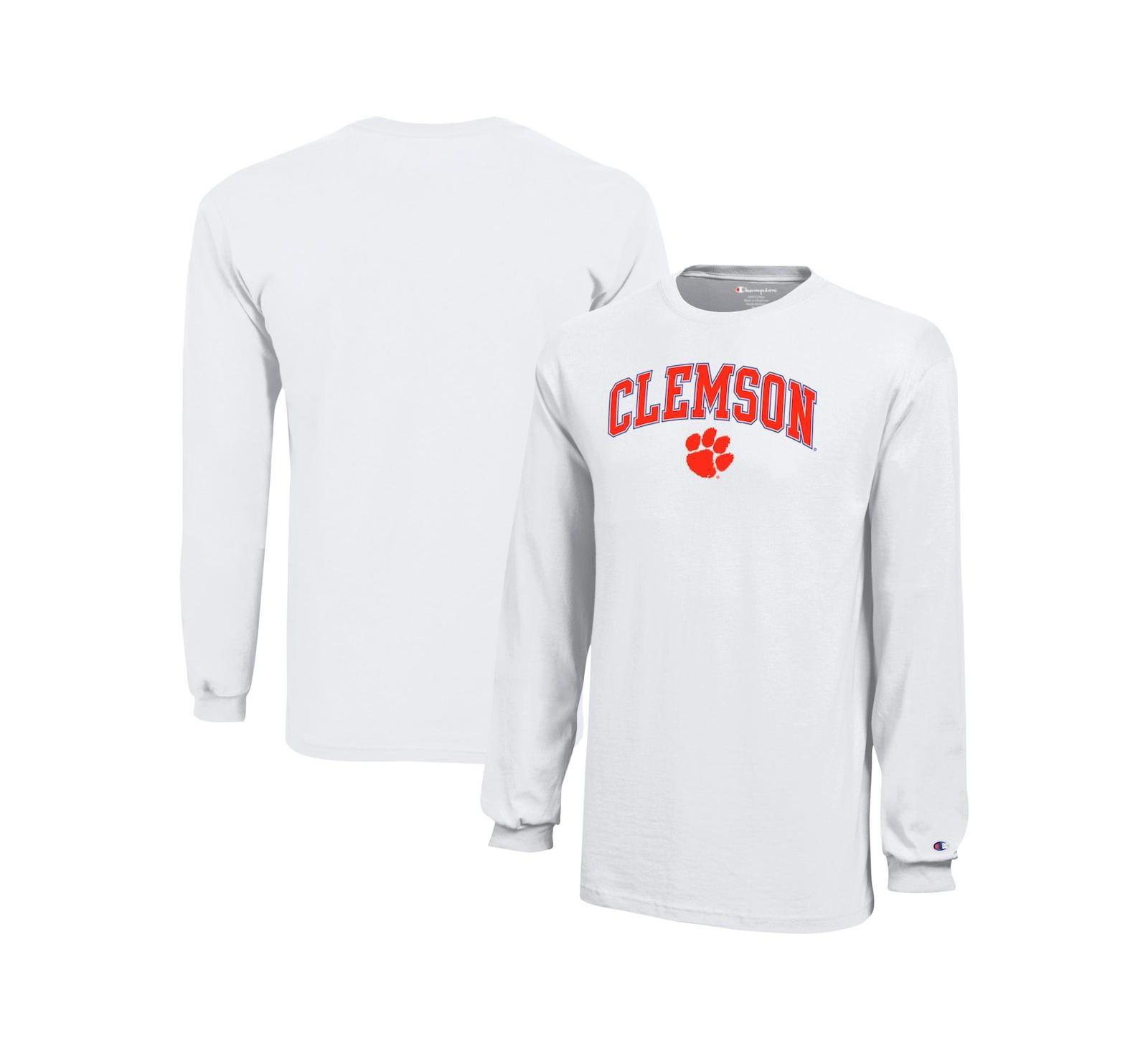 Детская футболка Champion Clemson Tigers с длинным рукавом, белая