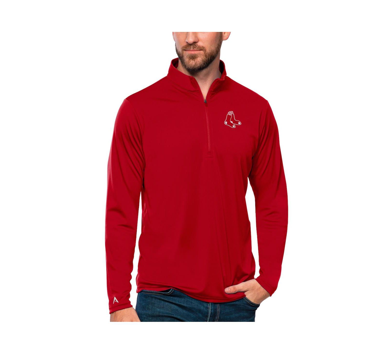 Джемпер Antigua Men's Red Boston Red Sox Tribute Quarter-Zip