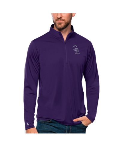 Antigua Мужской пуловер с молнией на четверть Colorado Rockies Tribute, фиолетовый