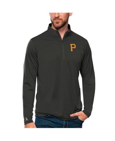 Мужская кофта Antigua Pittsburgh Pirates Tribute Quarter-Zip Pullover, Charcoal