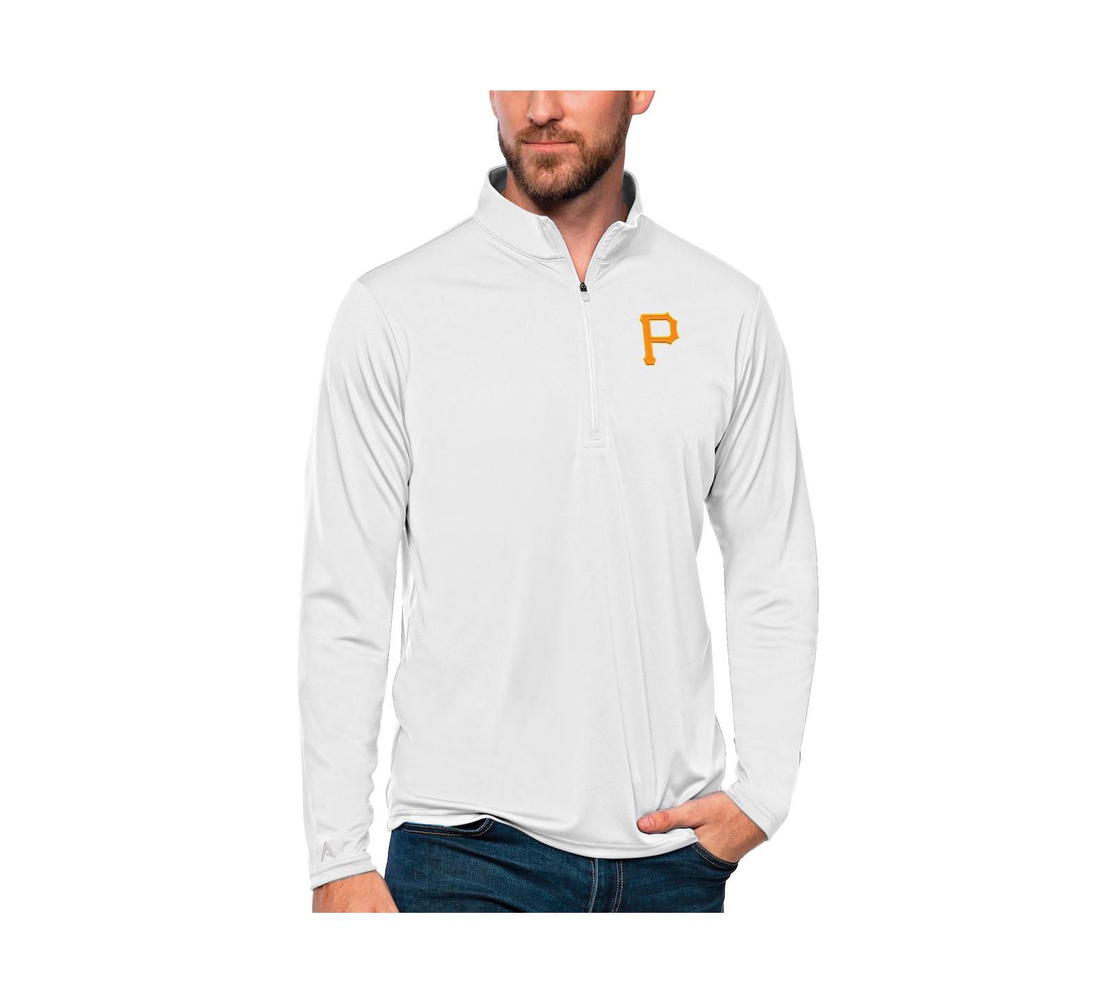 Antigua Мужской белый джемпер-поло с логотипом Pittsburgh Pirates
