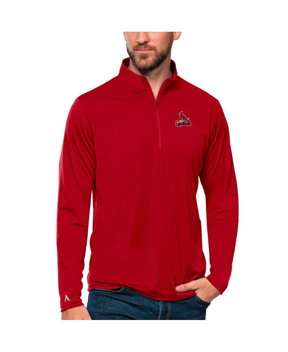Мужская кофта Antigua Red St. Louis Cardinals Tribute Quarter-Zip Pullover